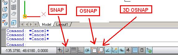 Shortcut Keys for Object SNAP – OSNAP