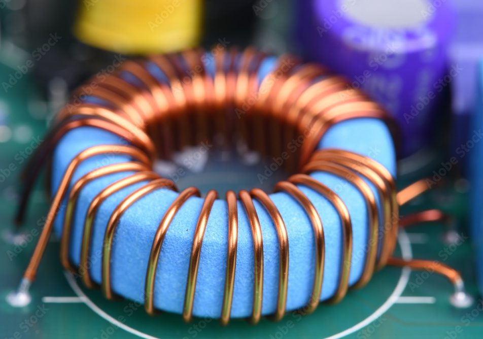 Inductor copper coil on circuit board