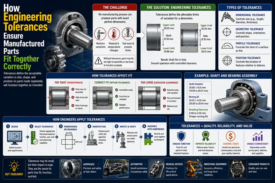 📏 How Engineering Tolerances Ensure Manufactured Parts Fit Together Correctly