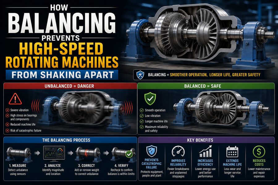 ⚙️ How Balancing Prevents High-Speed Rotating Machines From Shaking Apart