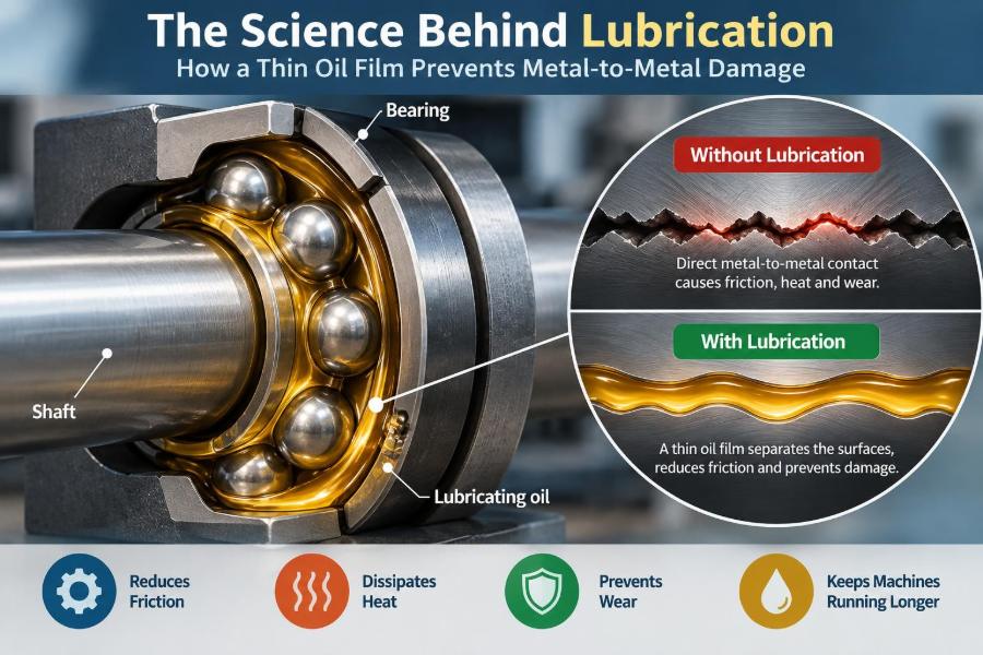 ⚙️ The Science Behind Lubrication: How a Thin Oil Film Prevents Metal-to-Metal Damage