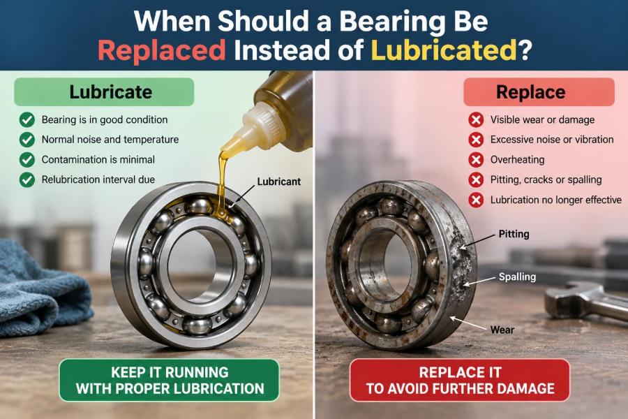 ⚙️ When Should a Bearing Be Replaced Instead of Lubricated?