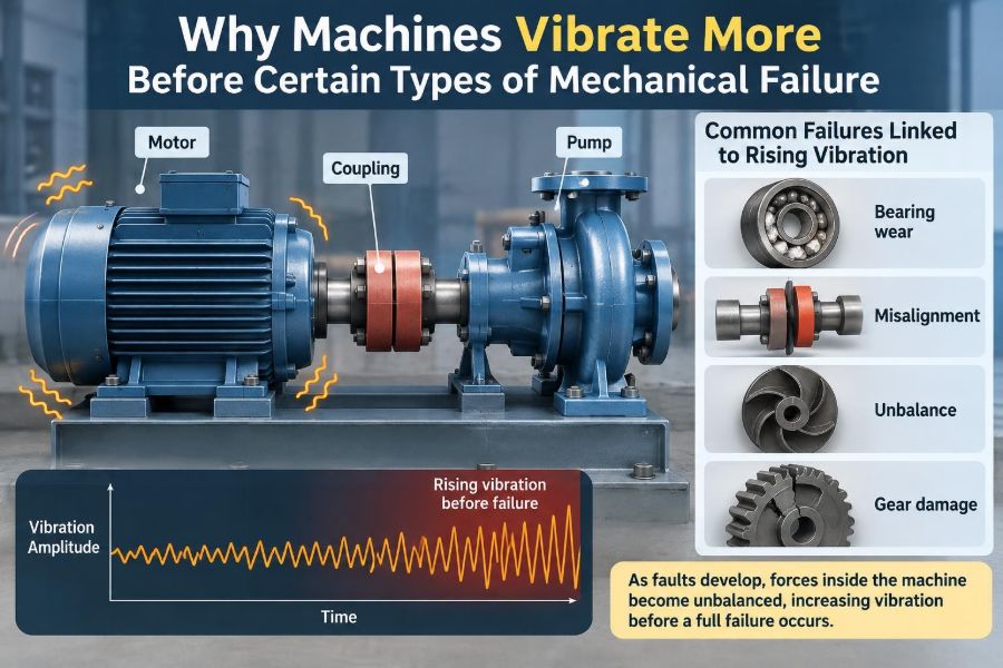 ⚙️ Why Machines Vibrate More Before Certain Types of Mechanical Failure
