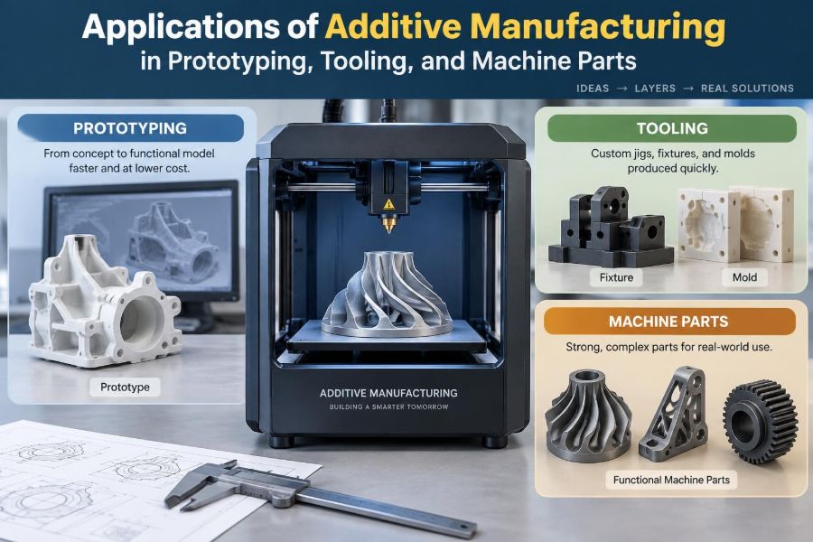 ⚙️ Applications of Additive Manufacturing in Prototyping, Tooling, and Machine Parts