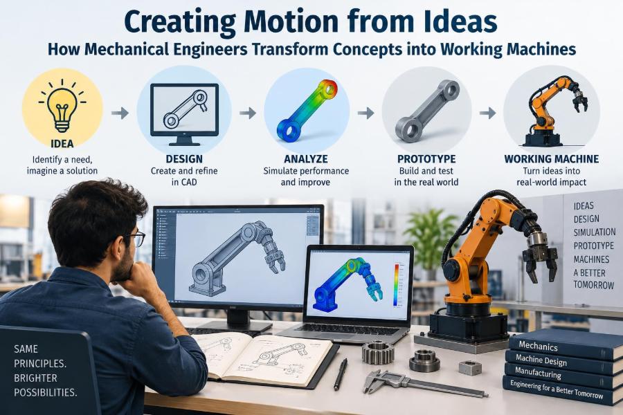 ⚙️ Creating Motion from Ideas: How Mechanical Engineers Transform Concepts into Working Machines