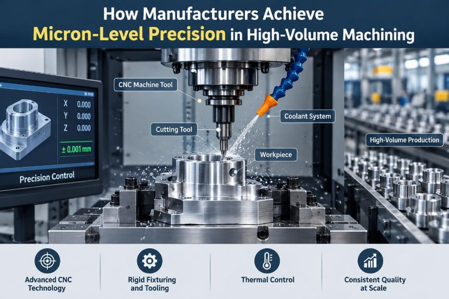 ⚙️ How Manufacturers Achieve Micron-Level Precision in High-Volume Machining