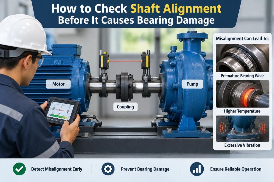 ⚙️ How to Check Shaft Alignment Before It Causes Bearing Damage