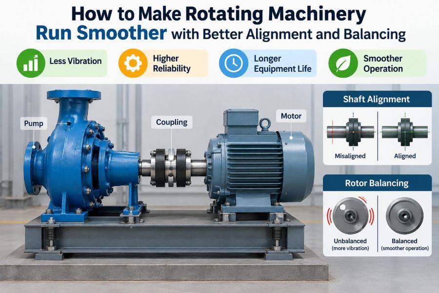 ⚙️ How to Make Rotating Machinery Run Smoother with Better Alignment and Balancing