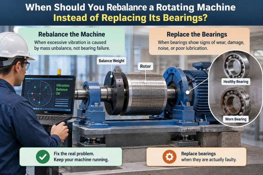 ⚙️ When Should You Rebalance a Rotating Machine Instead of Replacing Its Bearings?