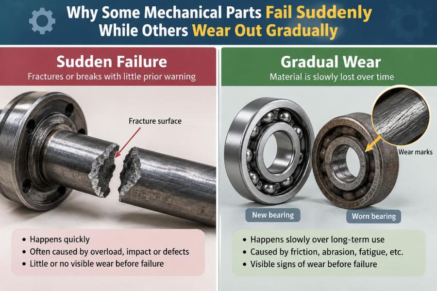 ⚙️ Why Some Mechanical Parts Fail Suddenly While Others Wear Out Gradually