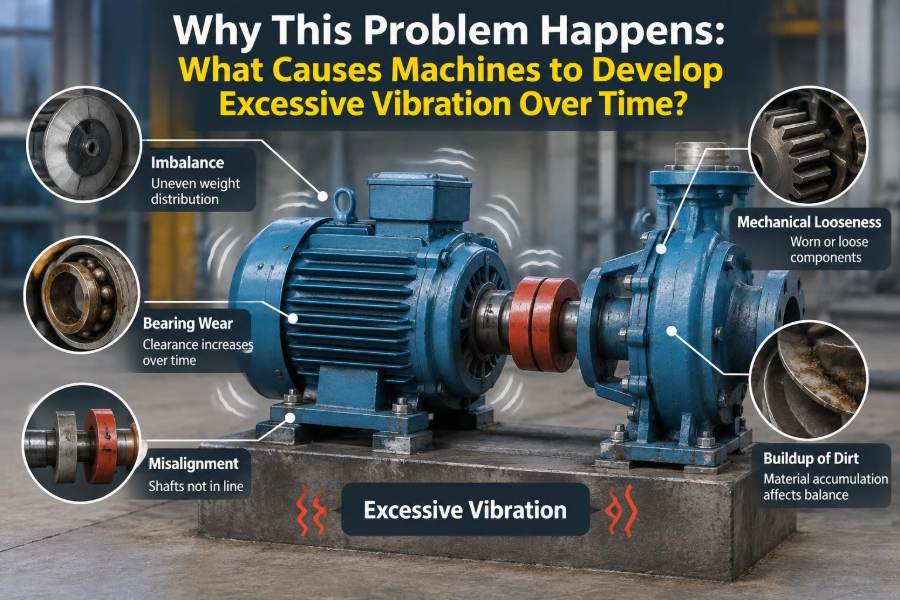 ⚙️ Why This Problem Happens: What Causes Machines to Develop Excessive Vibration Over Time?